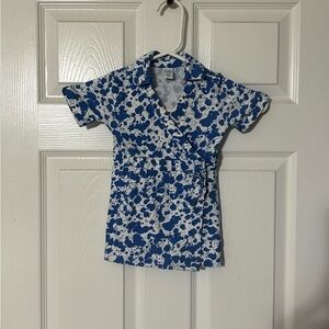 Blue and White Wrap Dress‎